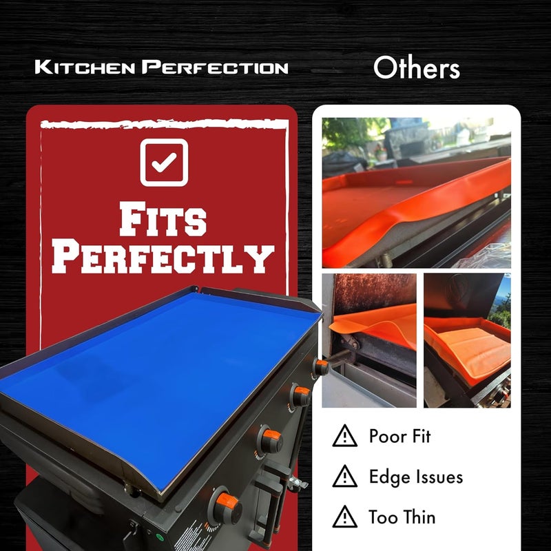 Kitchen perfection 17" Premium Silicone Griddle Cover Mat For Blackstone Griddle 17 Inch - Hermetic Protection From Rust & Debris All Year, Fits All Blackstone 17 Inch Models - Food Grade Silicone - Image 5